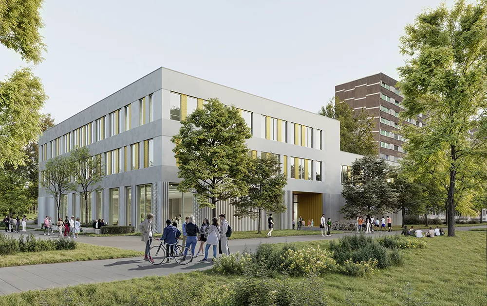 Rendering des Bischöflichen Montessori-Schulzentrums Leipzig